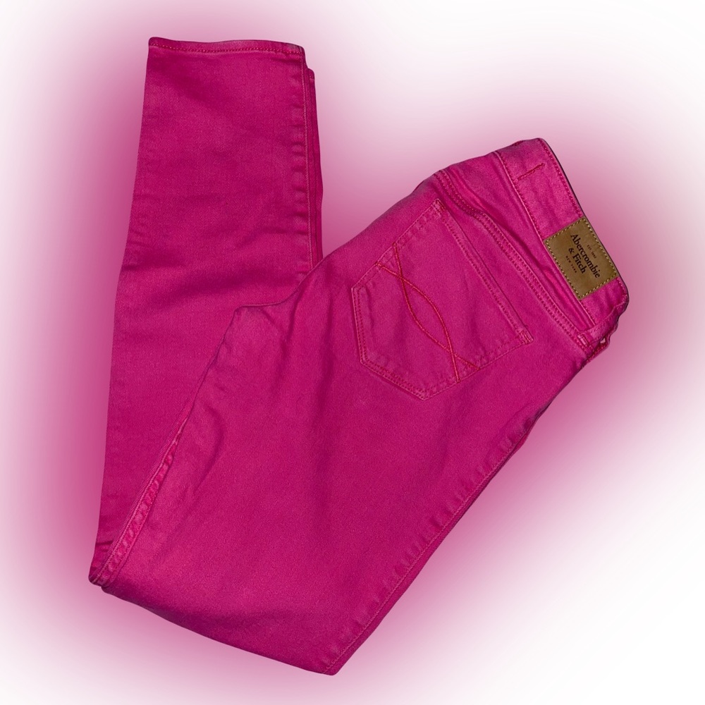 VTG ABERCROMBIE & FITCH HOT PINK SKINNY REGULAR DENIM JEANS // SIZE 4🩷